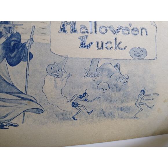 Halloween Luck Postcard Fantasy Running Fairies Goblins Witch Barton & Spooner - Picture 4 of 4